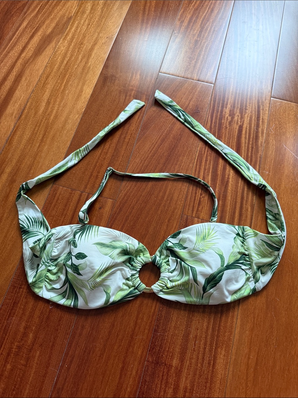 Monday Swimwear Green Palm Print Bikini Top
